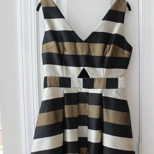 Black and Gold Unique Stripped Dress by DO+BE